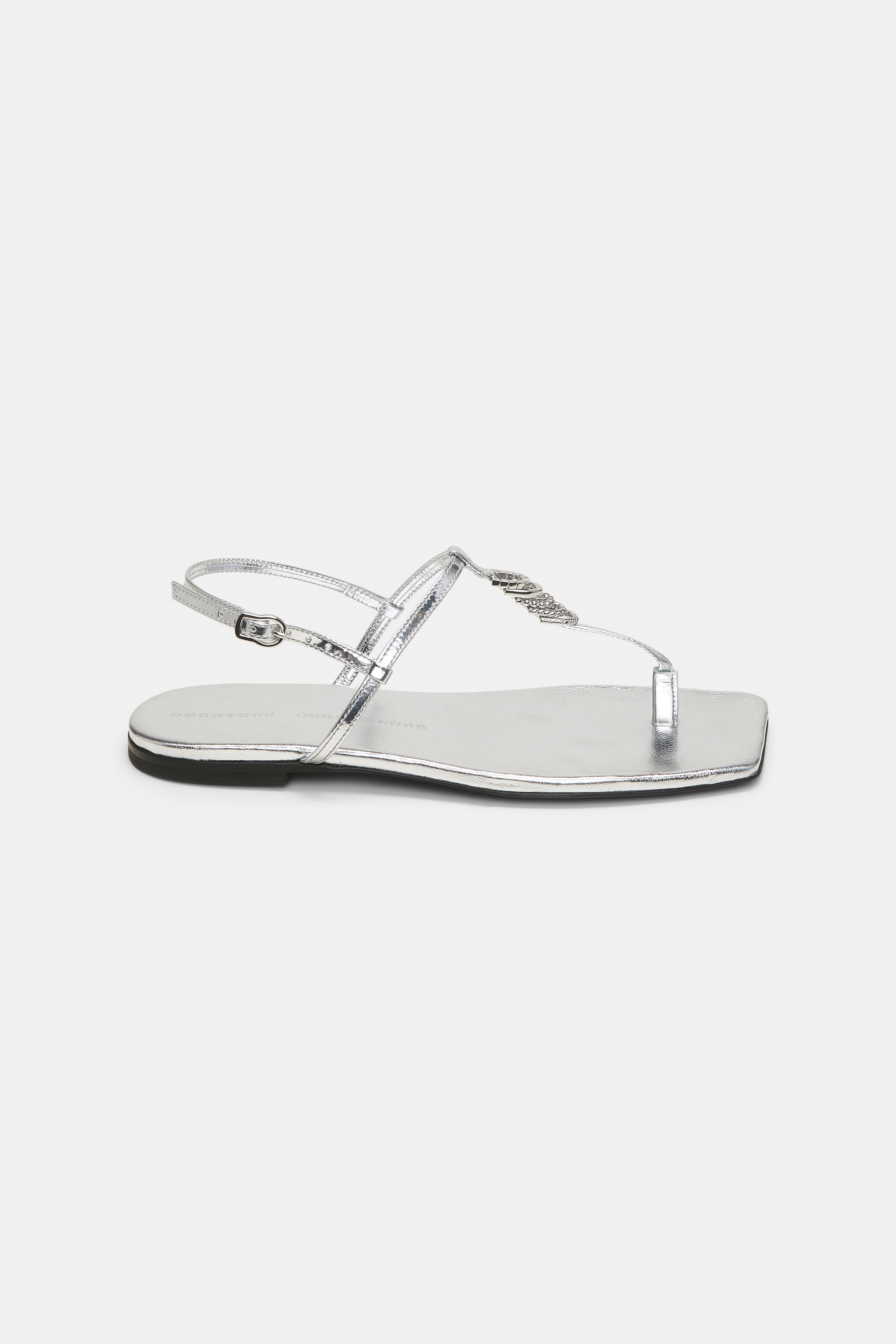 Dorothee Schumacher Metallic sandals with signature D-rings silver